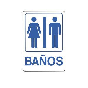 Letrero acrílico "baño"