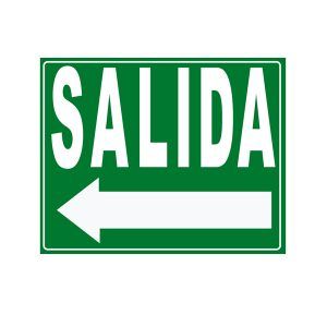 Letrero acrílico "salida de emergencia izquierda"