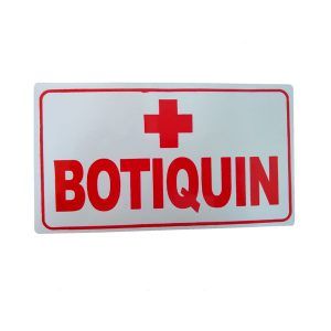 Letrero acrílico "botiquín rojo"