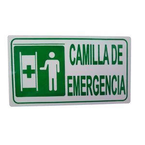 Letrero acrílico "camilla de emergencia"