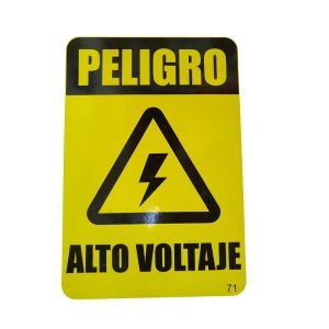 Letrero madera "alto voltaje"