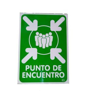 Letrero acrílico "punto de encuentro"