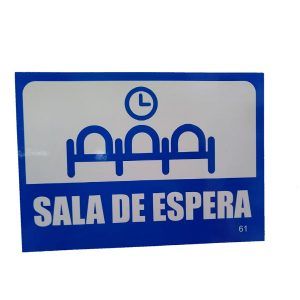 Letrero madera "sala de espera"