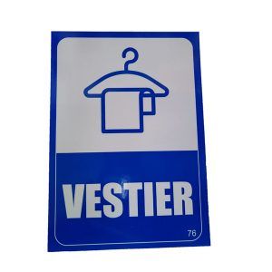 Letrero madera "vestier"
