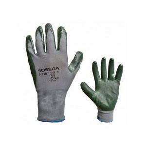Guante nylon nitrilo gris verde sosega N2107