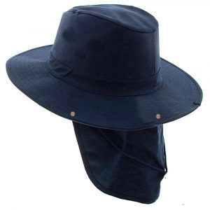 Gorro capucha tipo safari azul