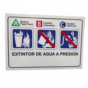 Aviso en acrílico "Extintor de agua"