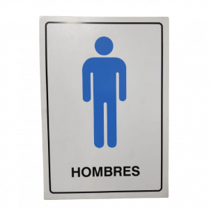 Aviso en acrílico "Hombres 33*23"