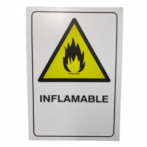 Aviso en acrílico "Inflamable"