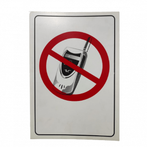 Aviso en acrílico "Prohibido Celular"