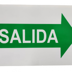 Aviso en acrílico "Salida a la derecha"