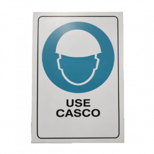 Aviso en acrílico "Use casco"