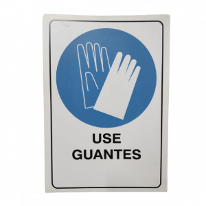 Aviso en acrílico "Use guantes"