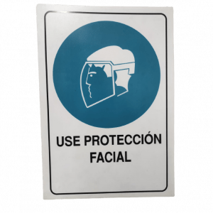 Aviso en acrílico "Protección facial"