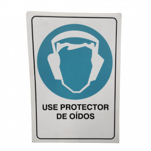 Aviso en acrílico "Use protector de oidos"