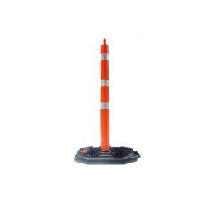 Baliza de señalización naranja base negra
