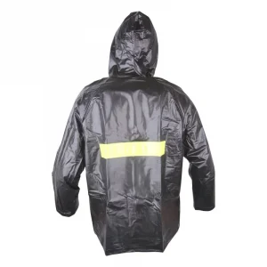 Chaqueta Impermeable Con Reflectivo Negra