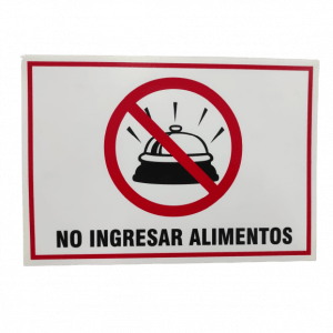 Aviso en acrílico "No ingresar alimentos"